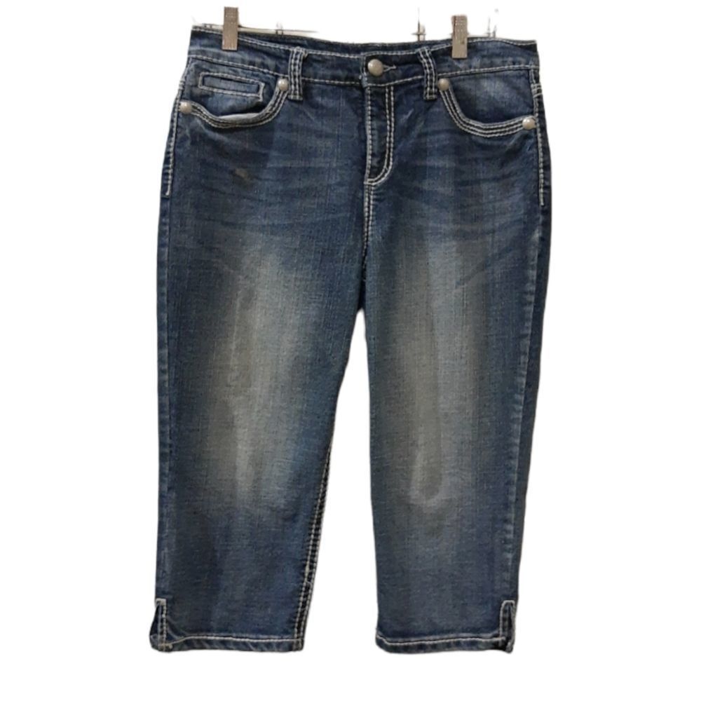 𝅺CODE Bleu Capri jeans Size 8 Mid Rise